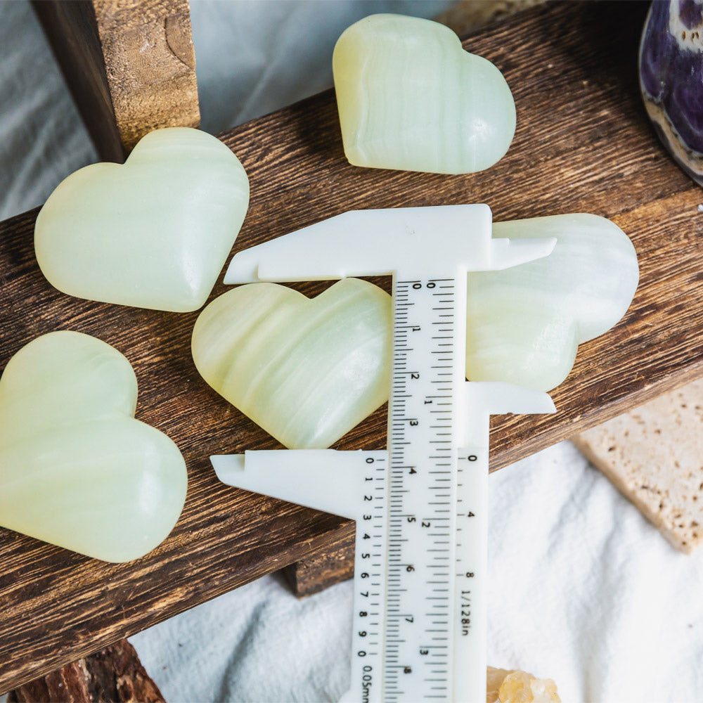 Pistachio Calcite Heart