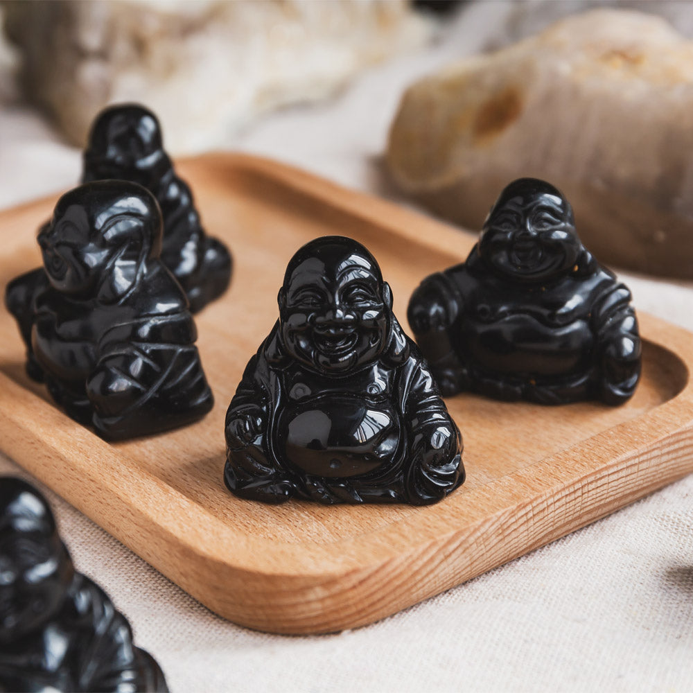 1.5" Black Obsidian Buddha