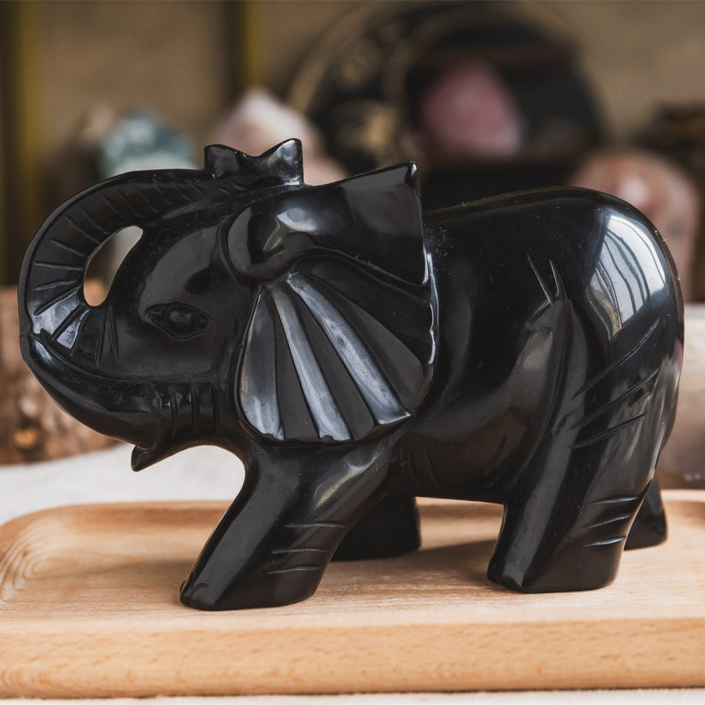 Black Obsidian Elephant