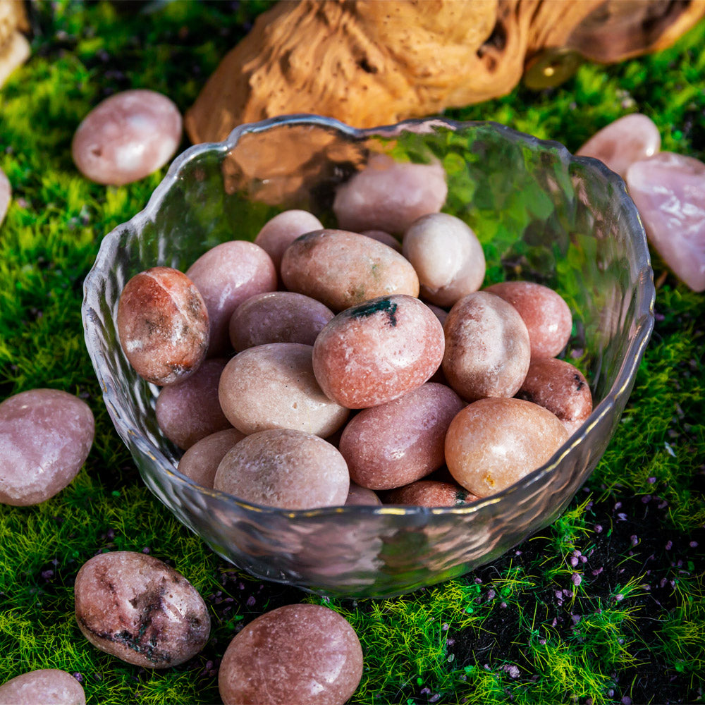 Pink amethyst tumbled stone