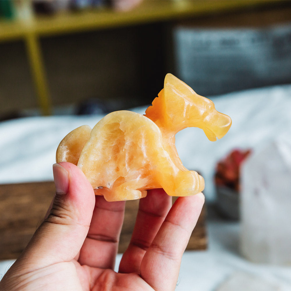 Orange Calcite Flying Dragon