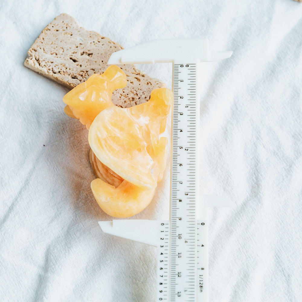 Orange Calcite Flying Dragon