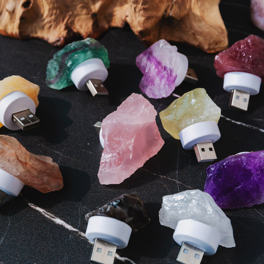 Raw Crystal Stone USB Interface Night Light