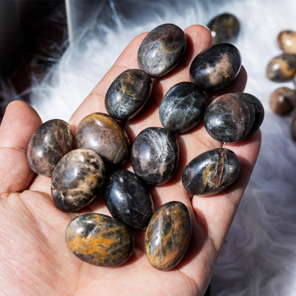 Black Moonstone Tumbled Stone