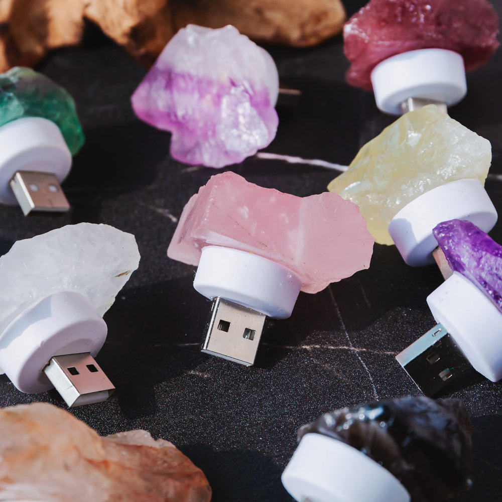 Raw Crystal Stone USB Interface Night Light