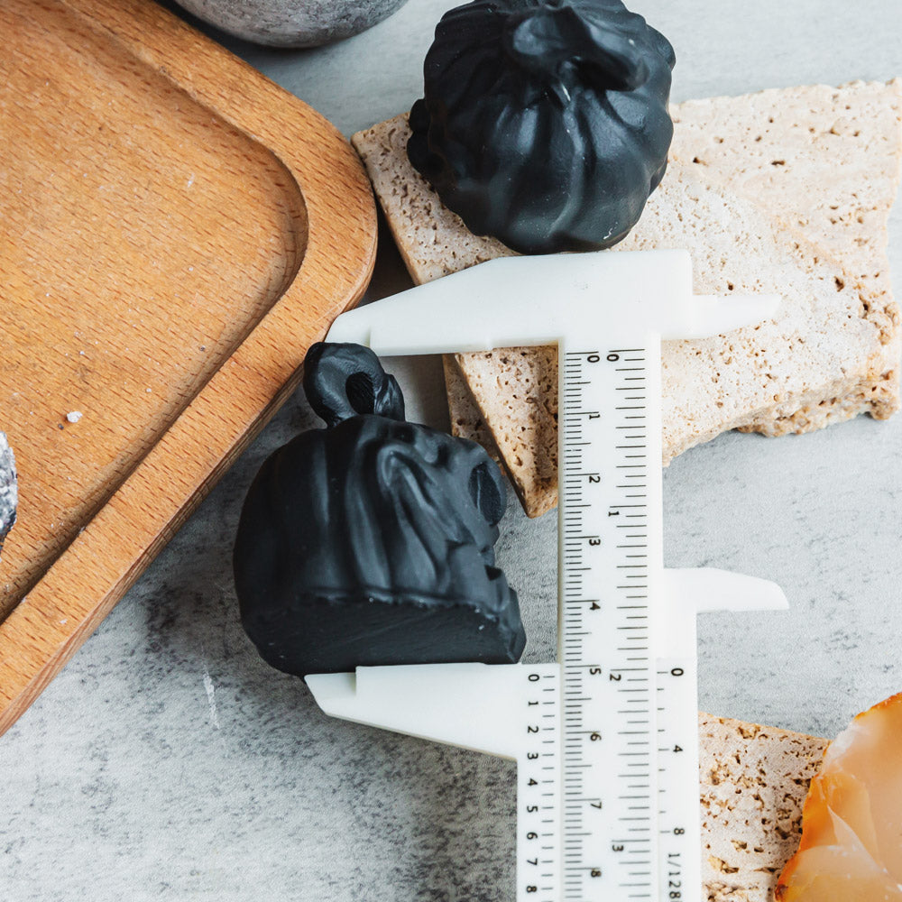 Black Obsidian Pumpkin Skull