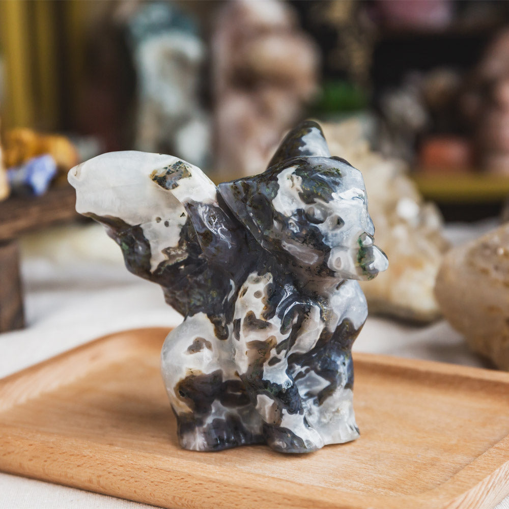 Moss Agate Gargoyle