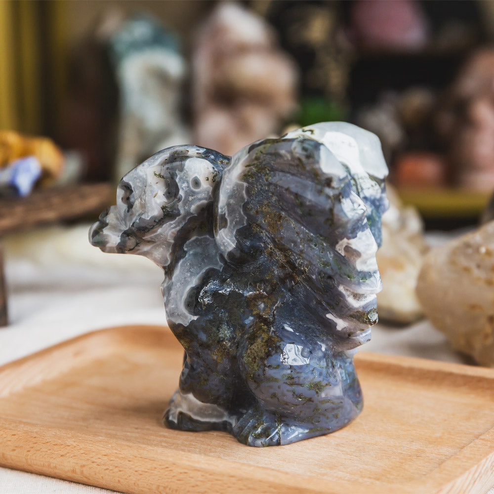 Moss Agate Gargoyle