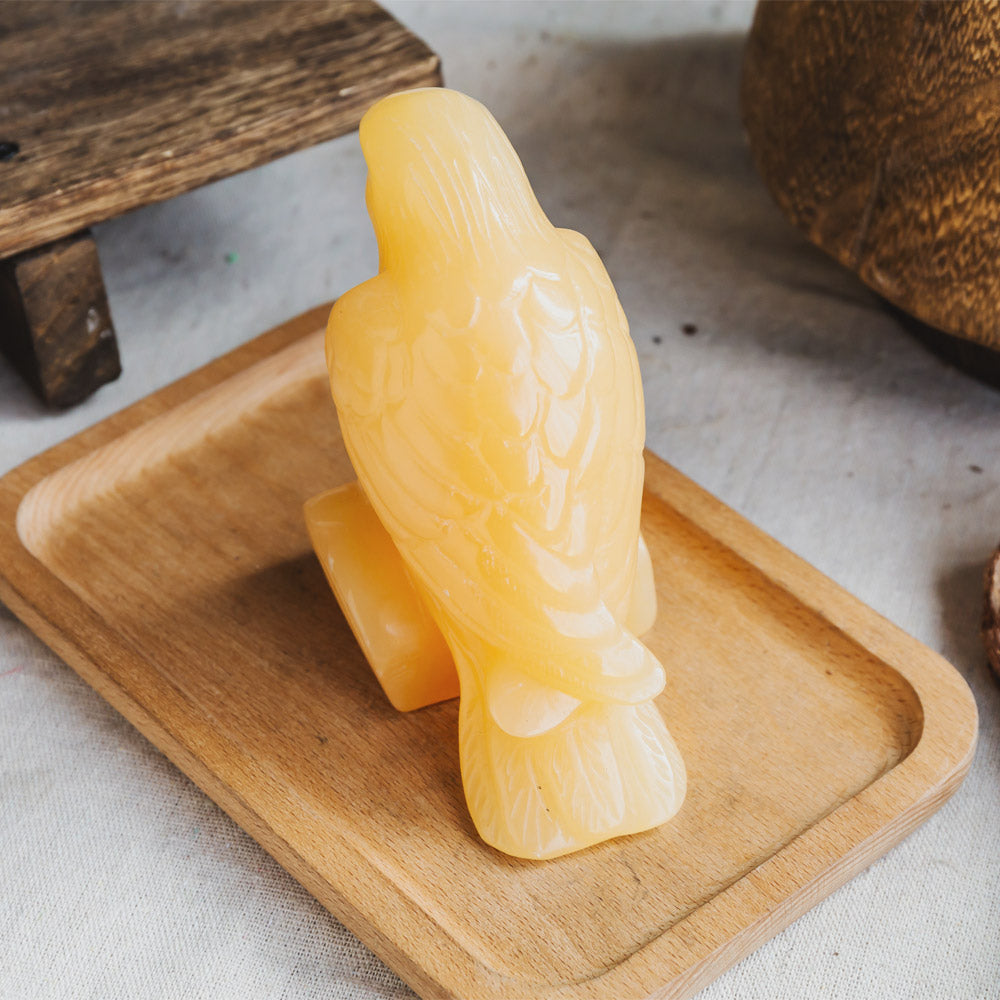 Orange Calcite Crow