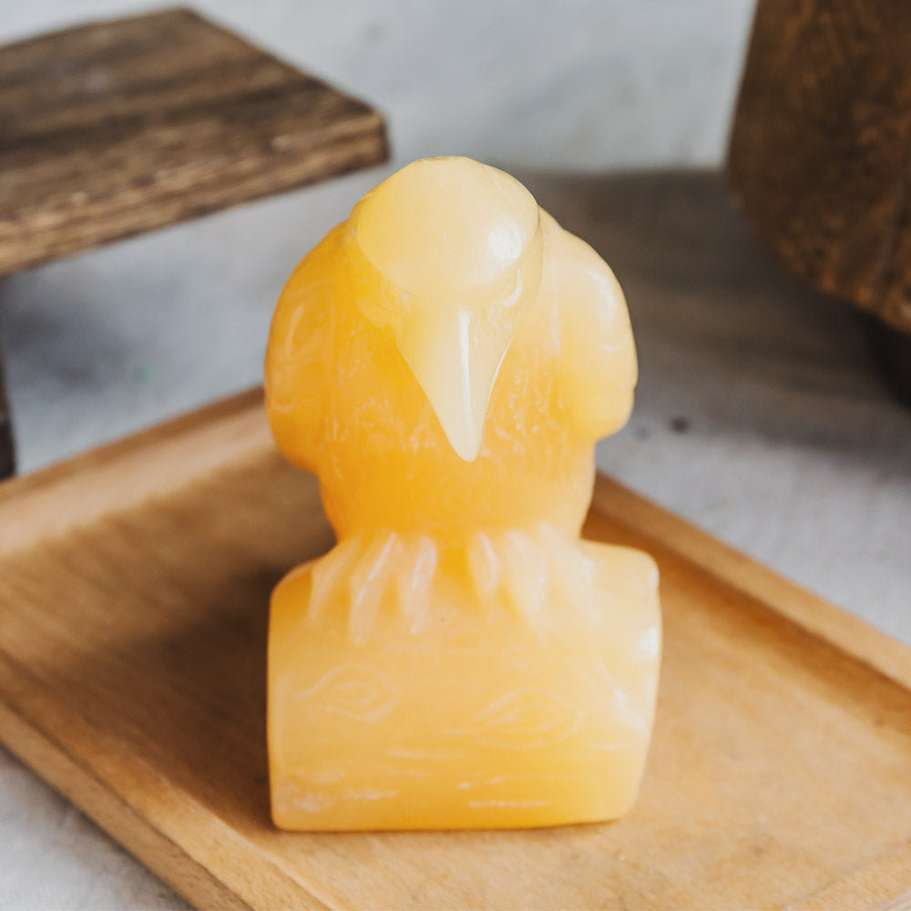 Orange Calcite Crow