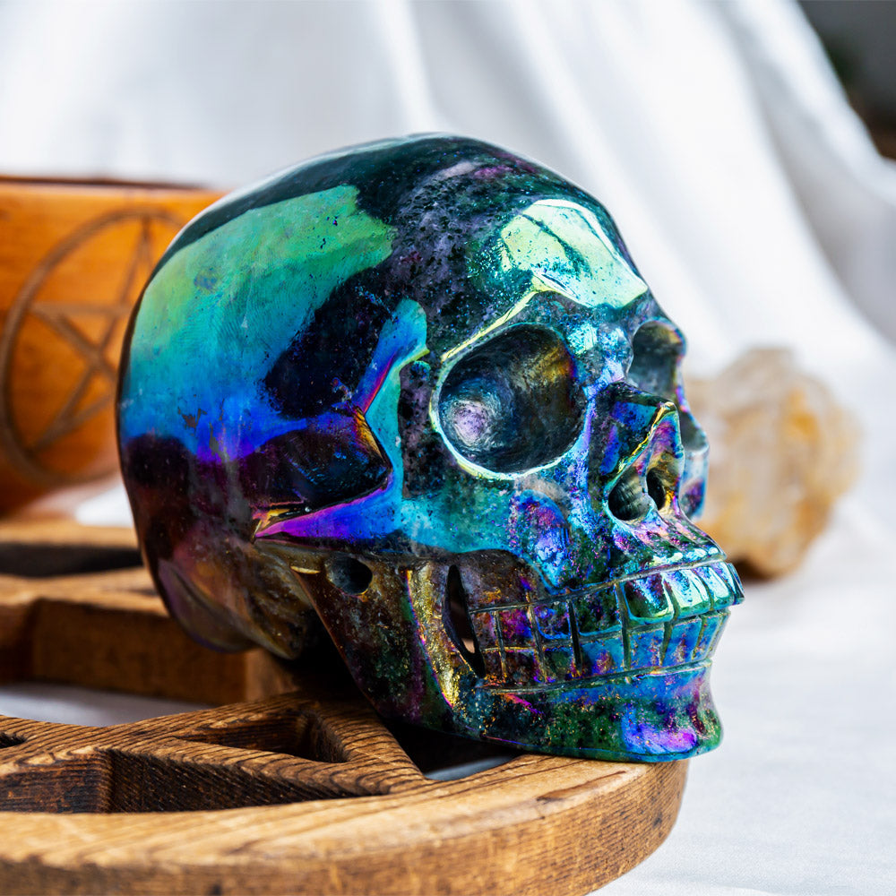 Aura Ruby In Zoisite Skull