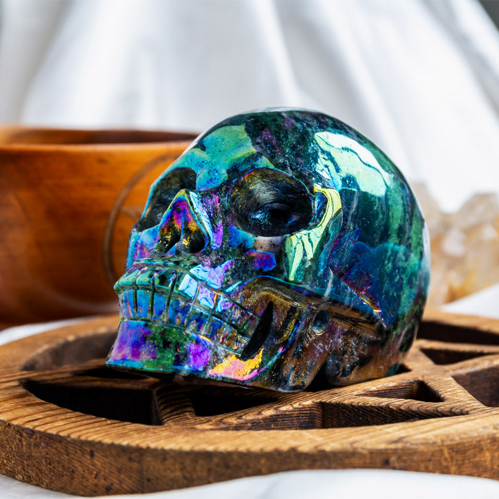 Aura Ruby In Zoisite Skull