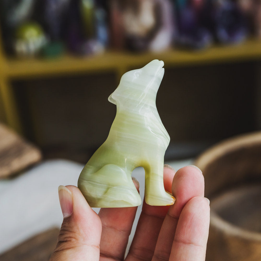 Pistachio Calcite Wolf