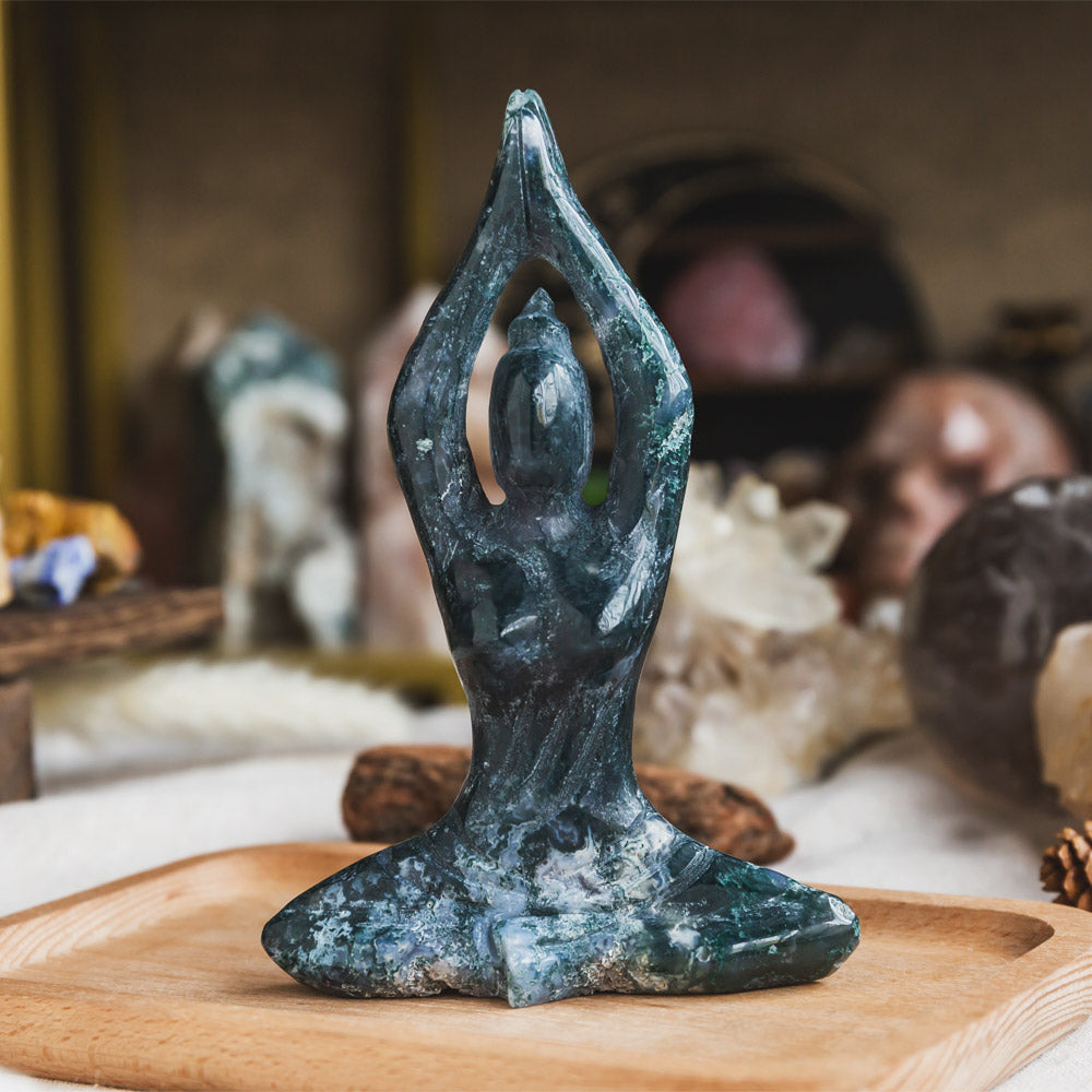 Moss Agate Yoga Goddess