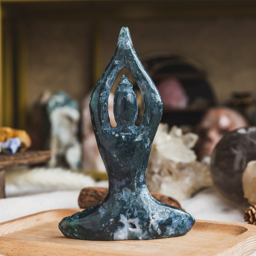 Moss Agate Yoga Goddess