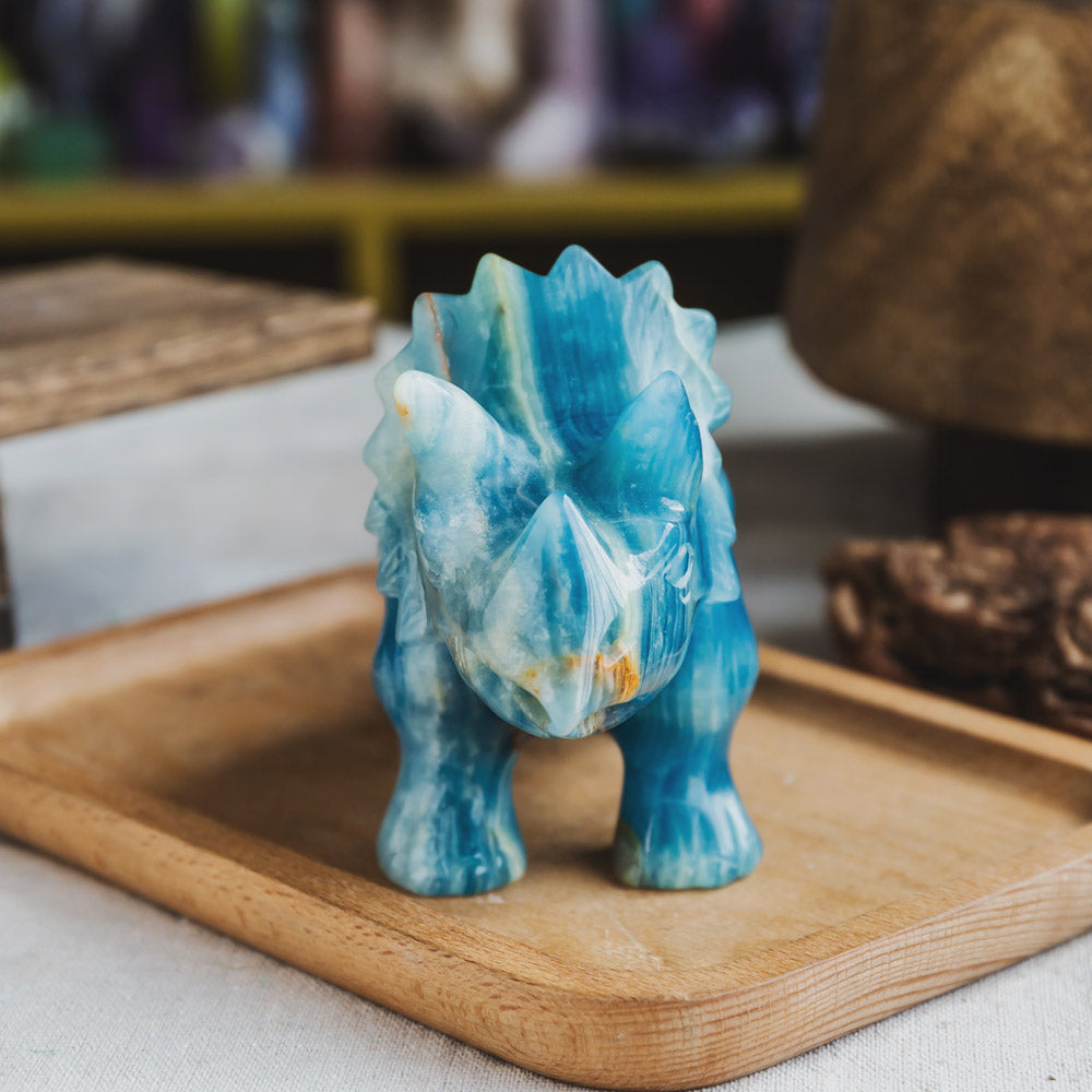 Blue Onyx Triceratops