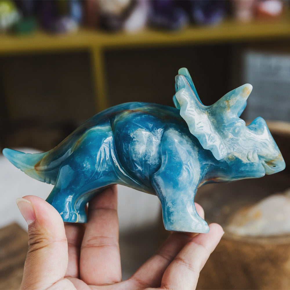 Blue Onyx Triceratops