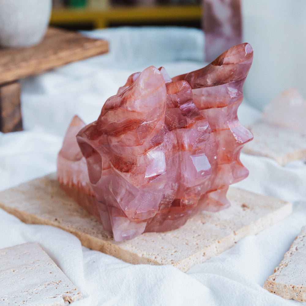 Fire Quartz Dragon Head