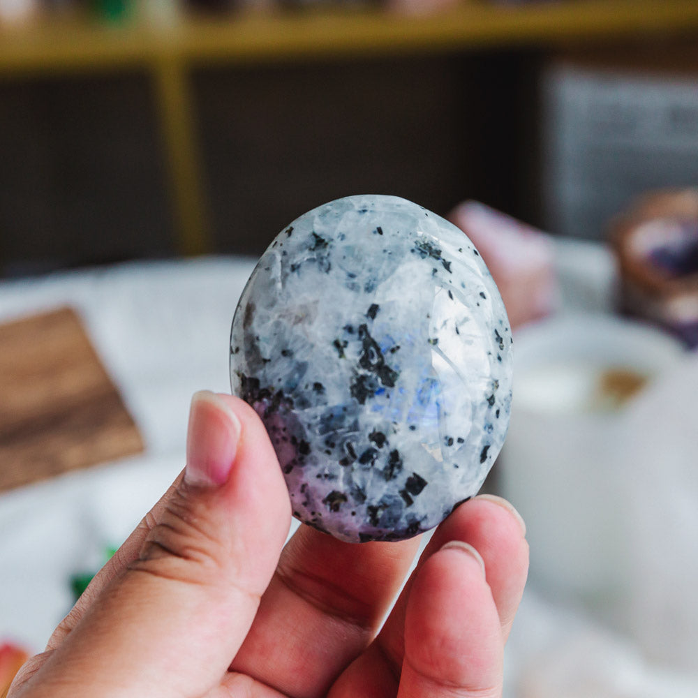 Rainbow Moonstone Palm Stone