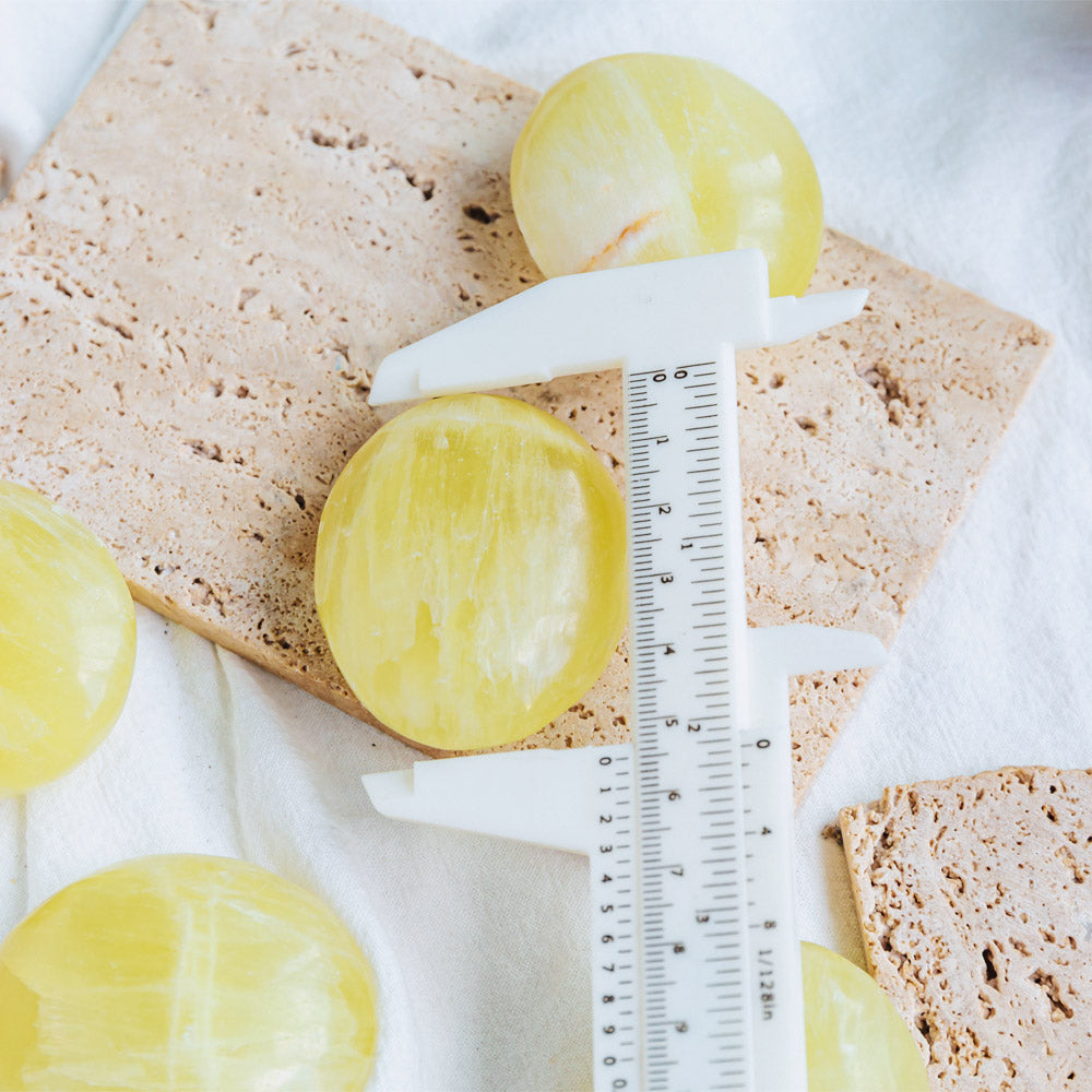 Lemon Calcite Palm Stone