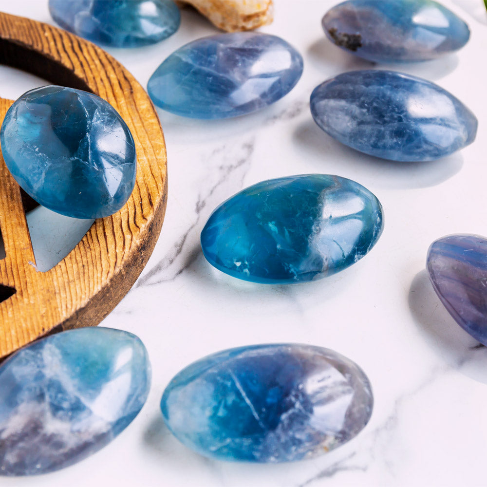 Blue Fluorite Palm stone