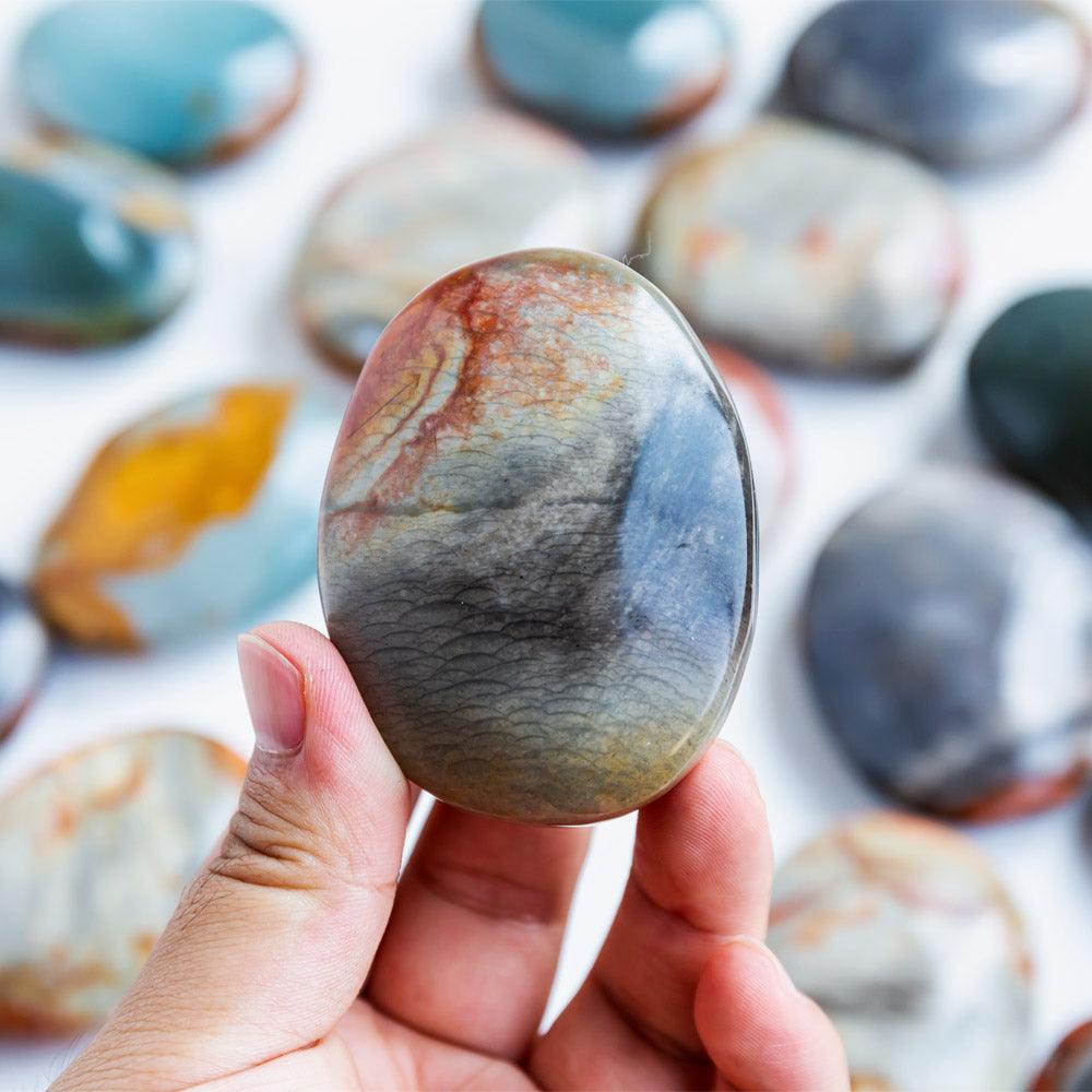 Polychrome jasper palm stone - Reikilovecrystal