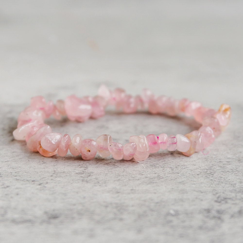 【Chips Bracelet 】Rose Quartz