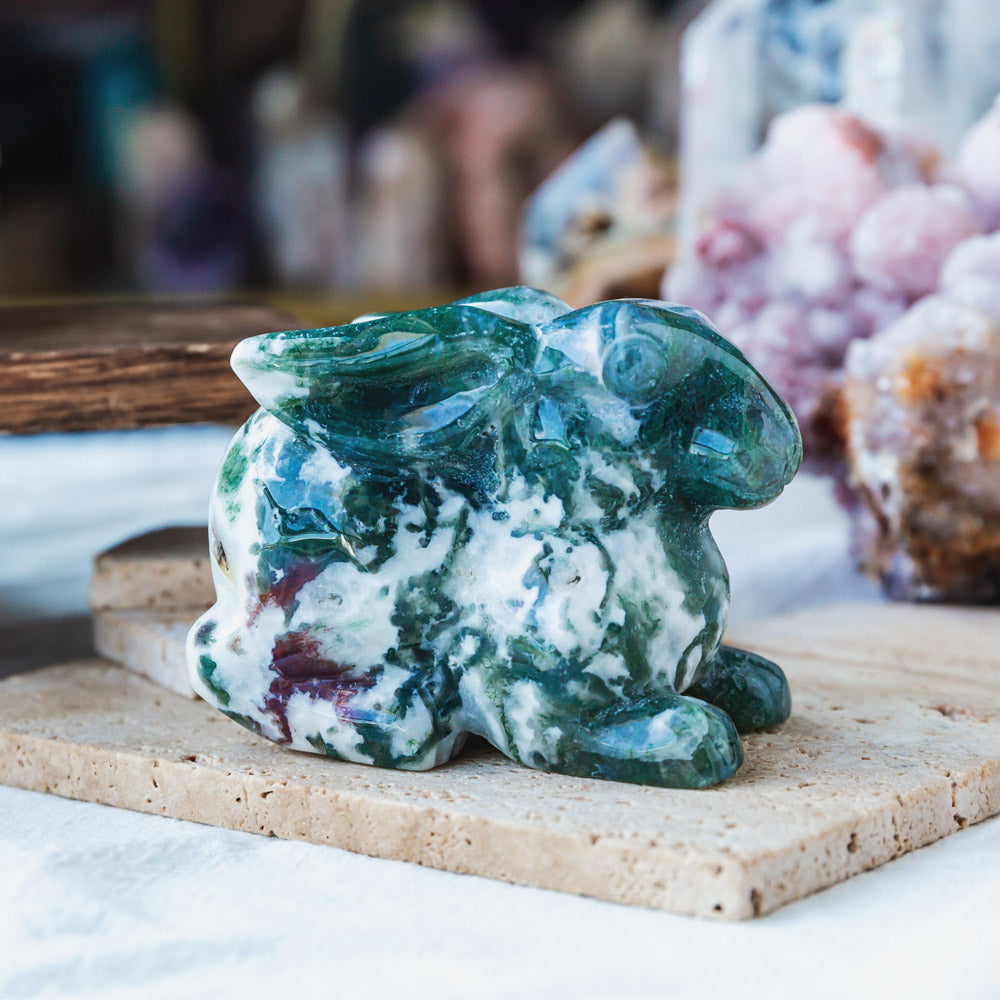 Moss Agate Rabbit