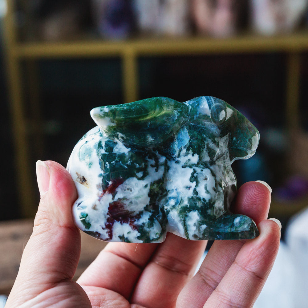 Moss Agate Rabbit