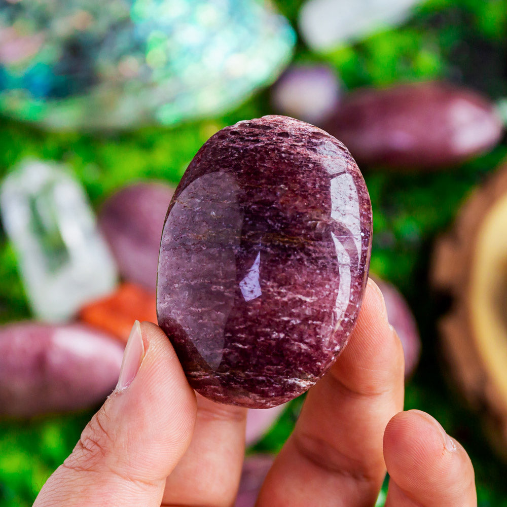 Strawberry Crystal Palm Stone