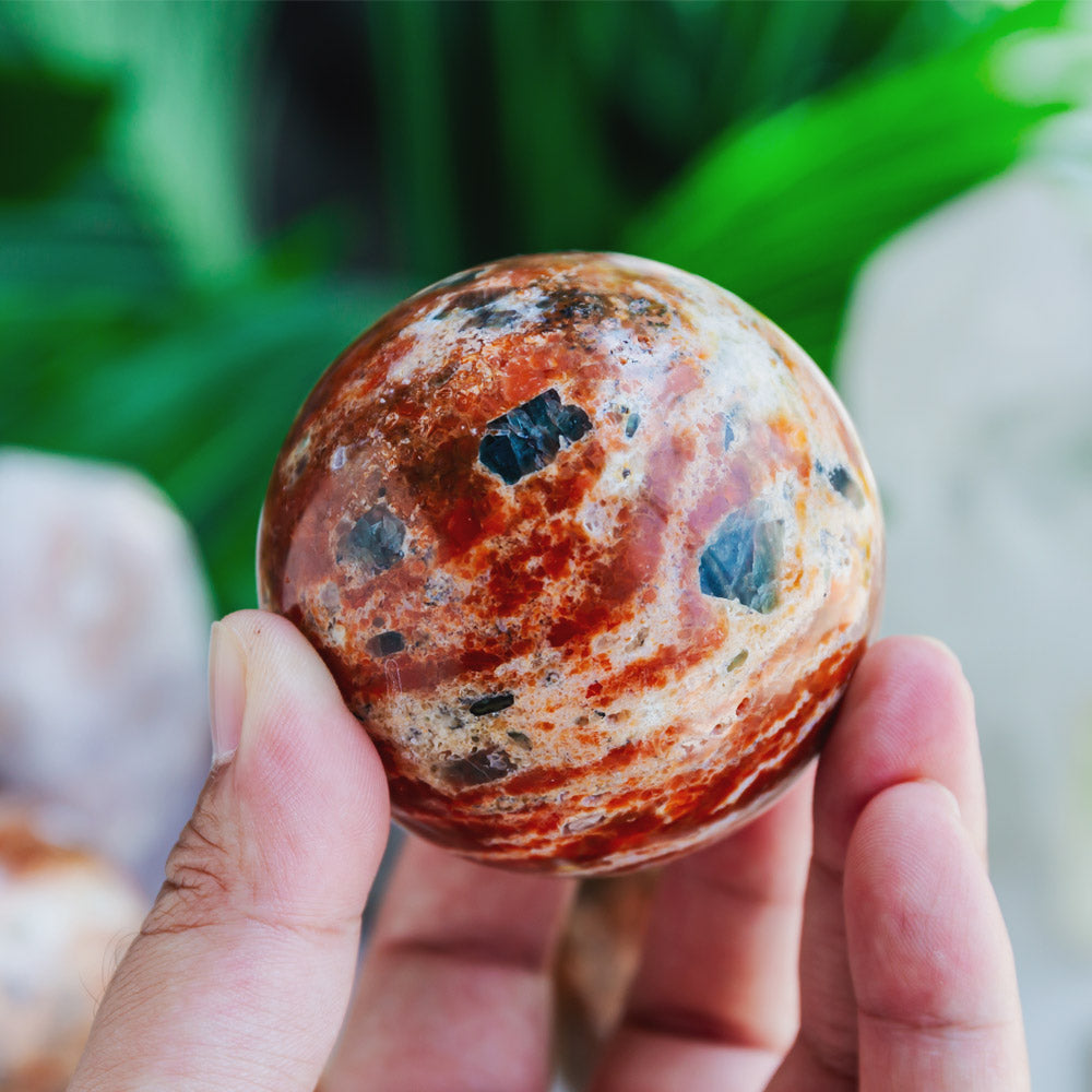 Sunstone With Blue Apatite Sphere