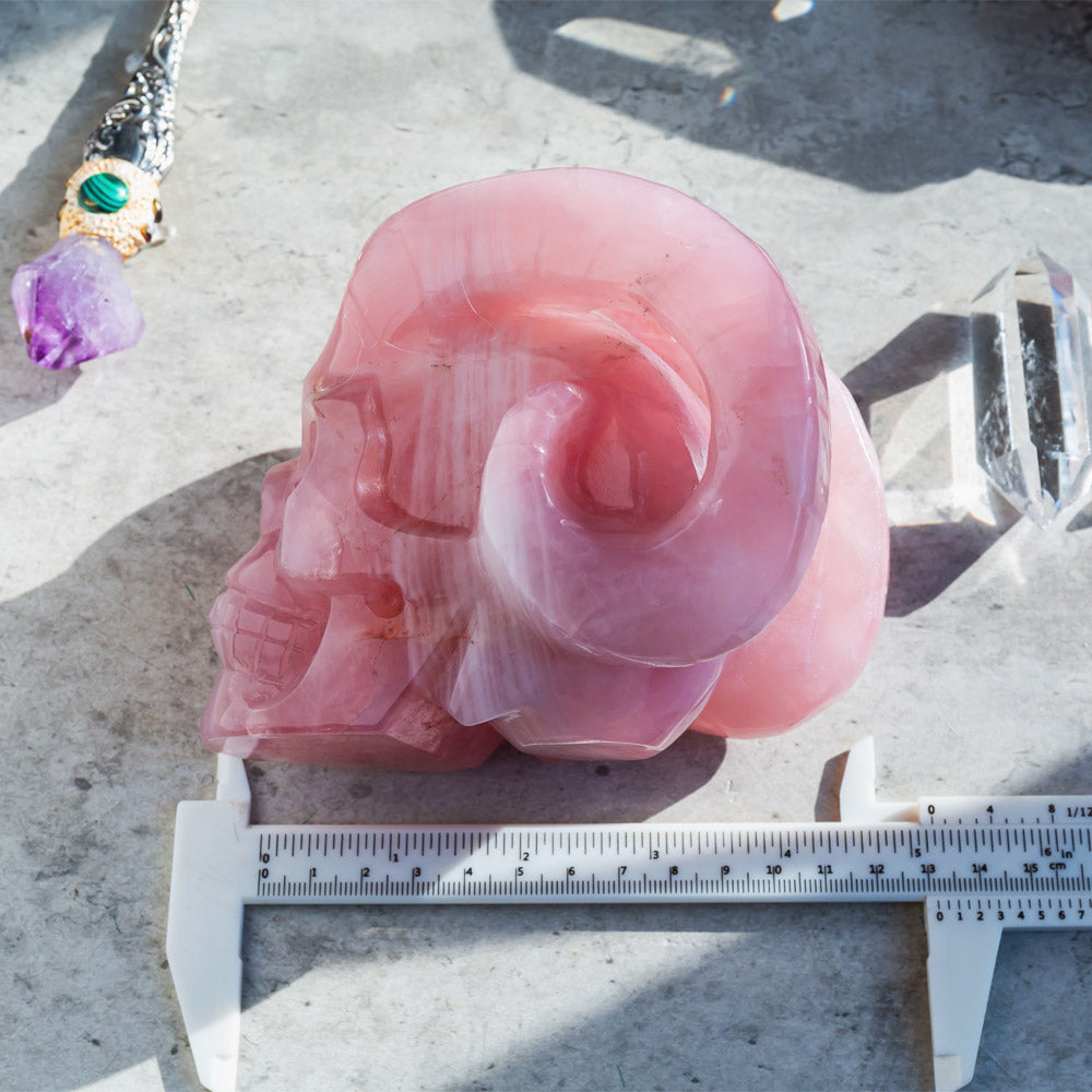 Rose Quartz Sheep Skull