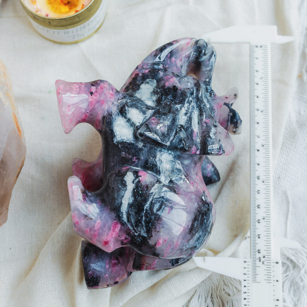 Rhodonite With Clear Quartz Elephant