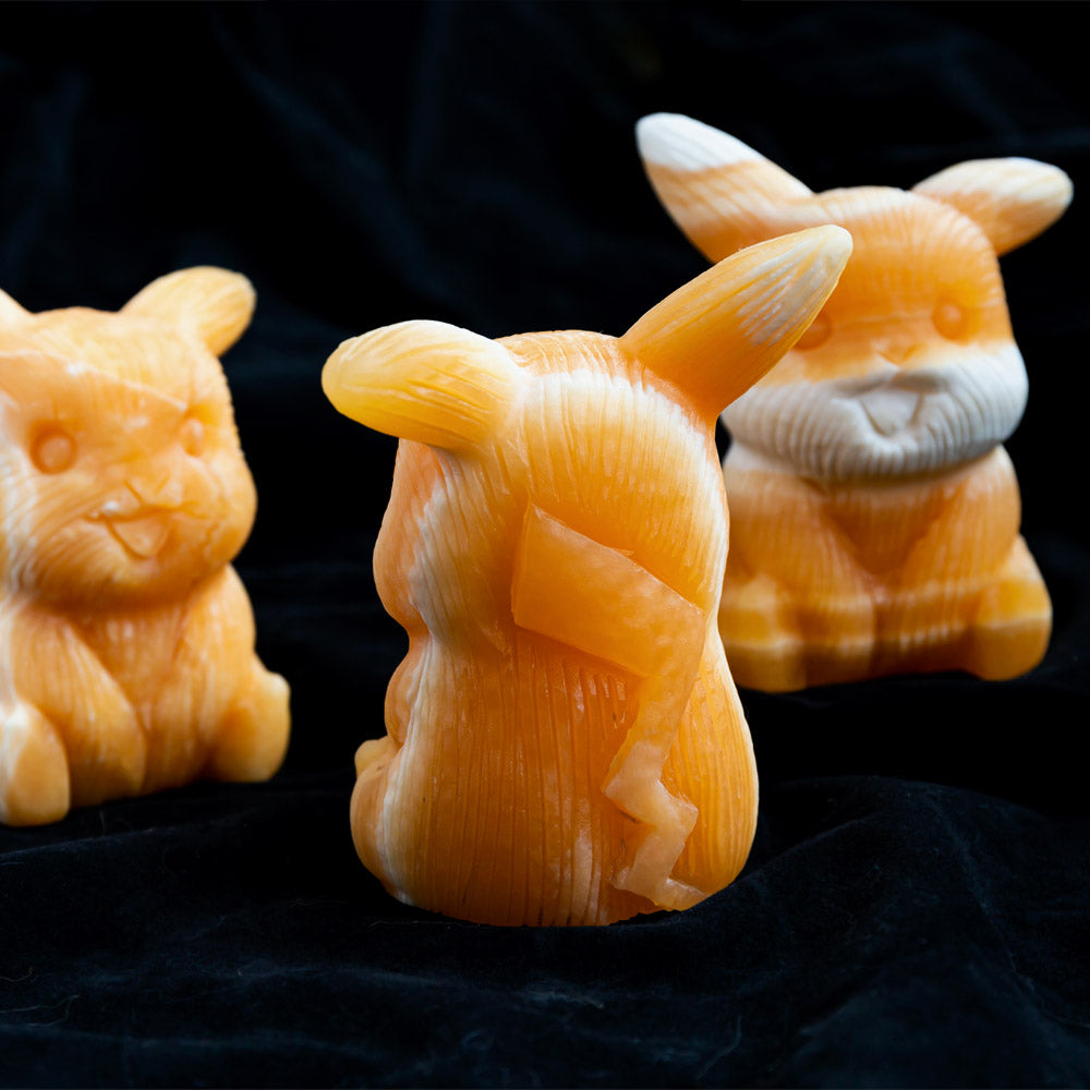 Orange calcite Pikachu