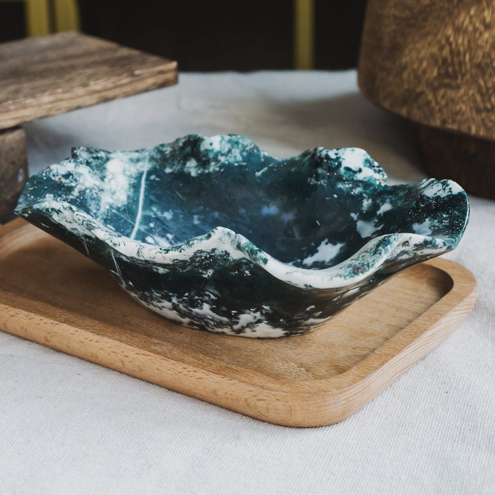 Moss Agate Lace Bowl