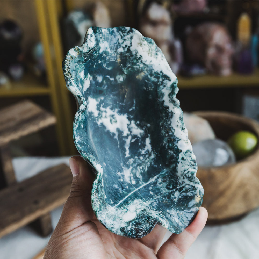 Moss Agate Lace Bowl