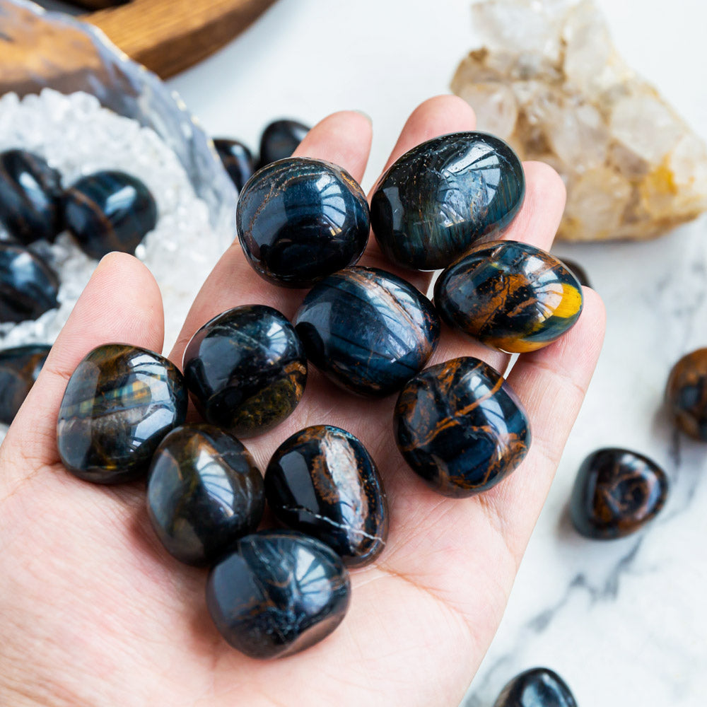 Blue Tigers-eye Tumbled Stone