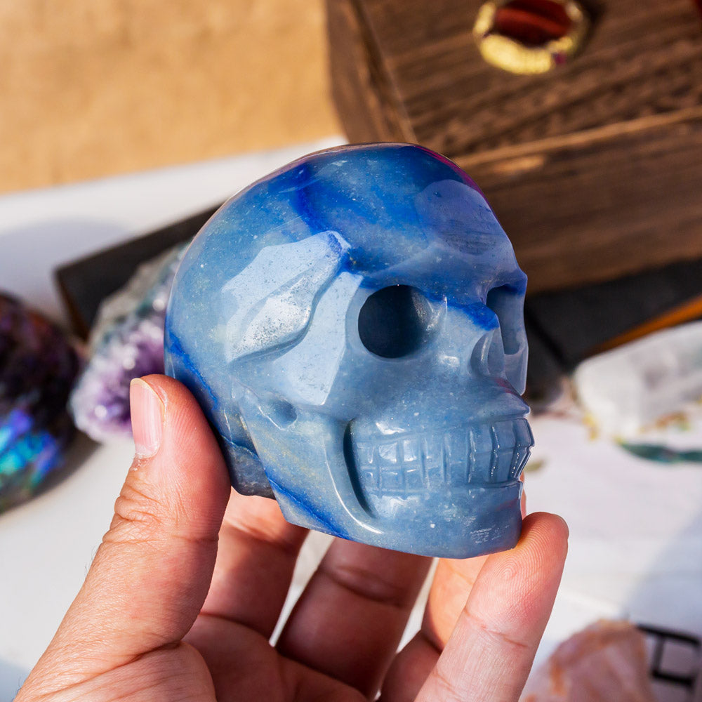 Blue Aventurine Skull