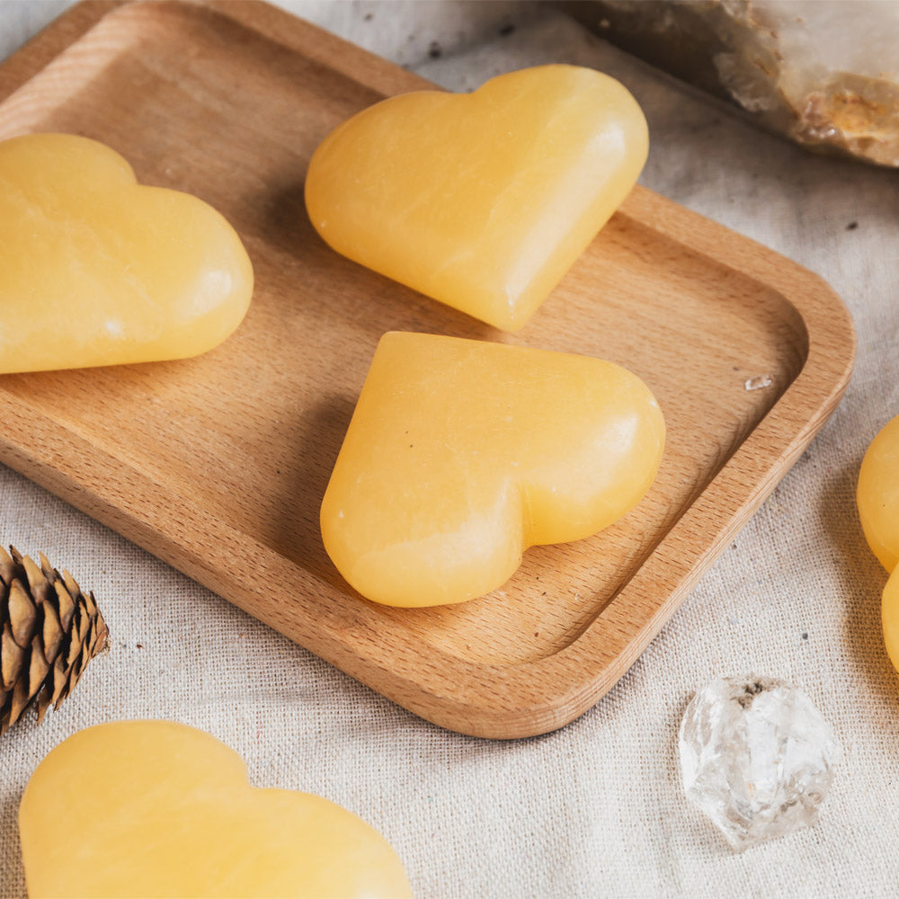 Orange Calcite Heart