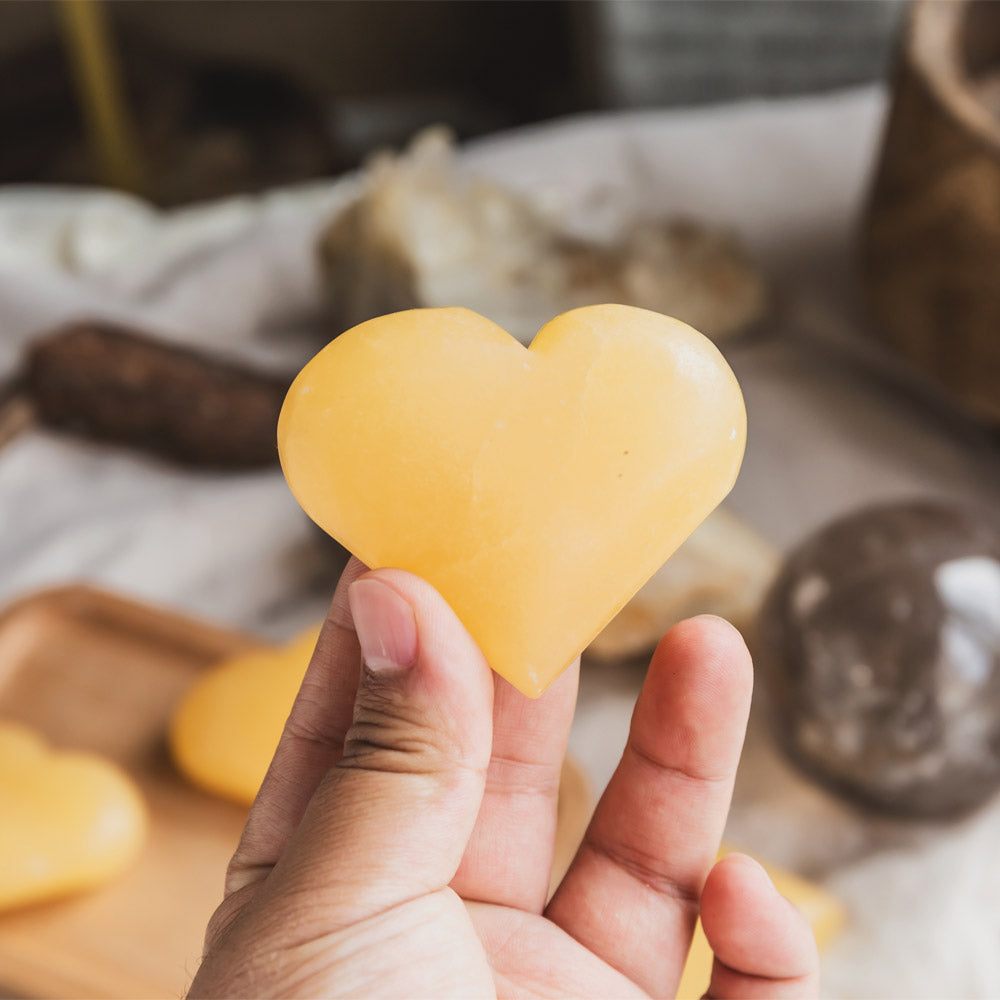 Orange Calcite Heart