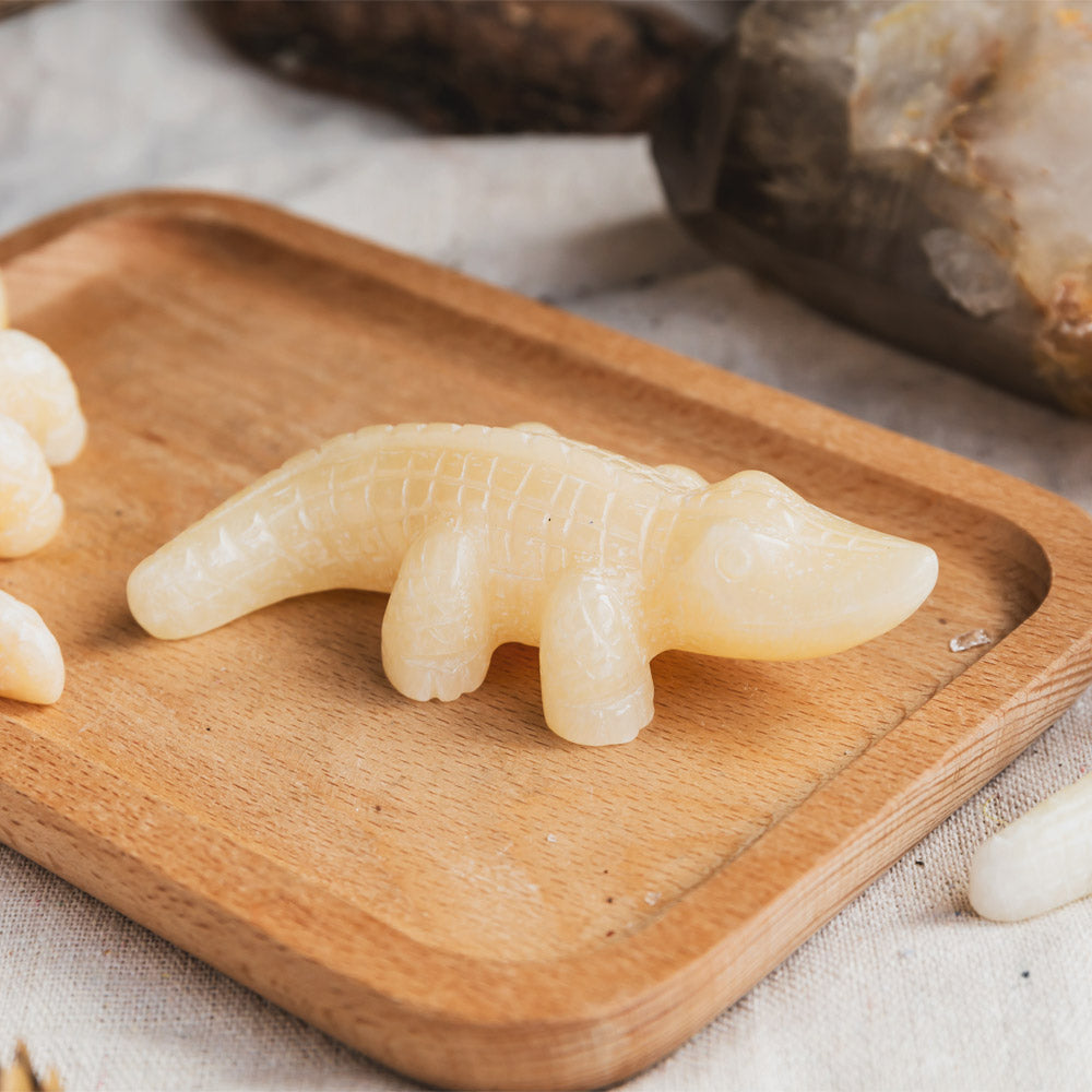 Orange Calcite Crocodile