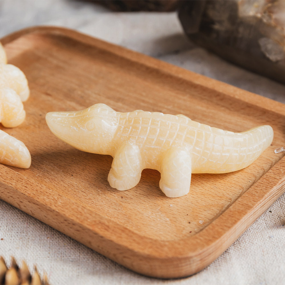 Orange Calcite Crocodile