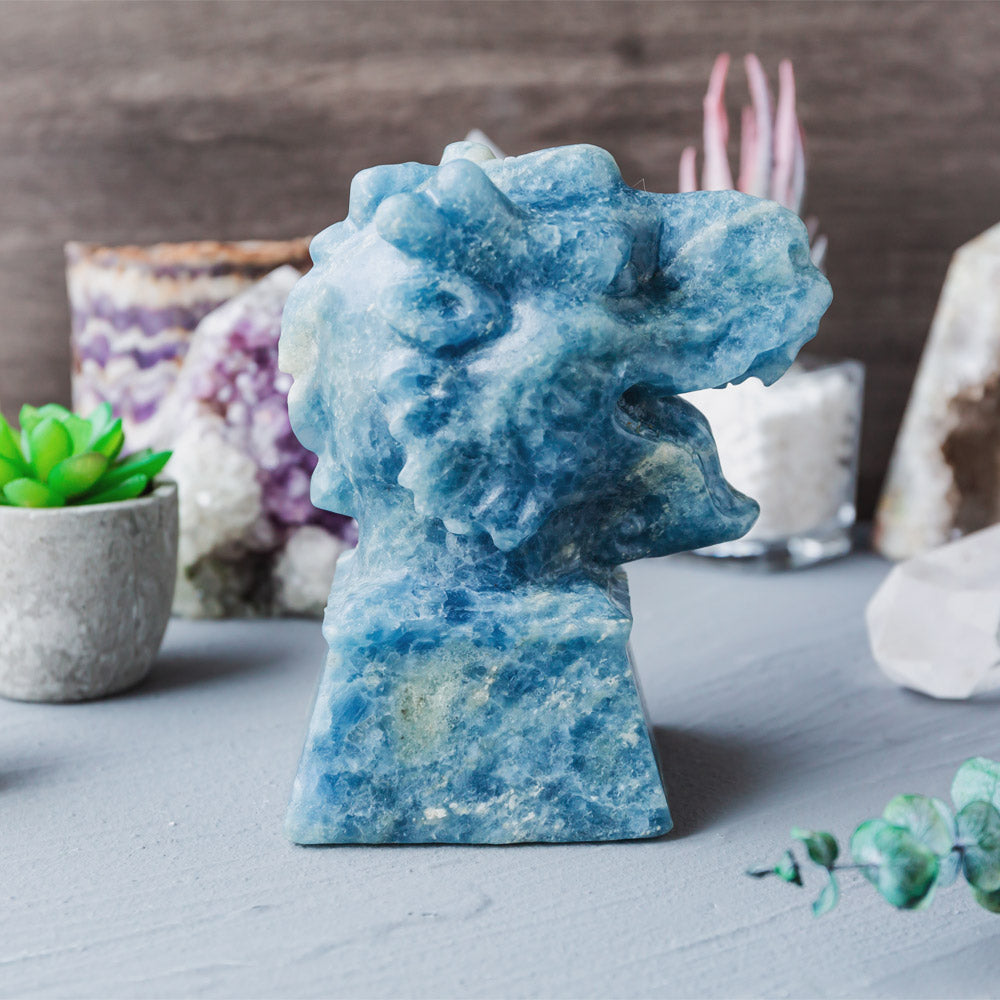 Blue Calcite Dragon Head