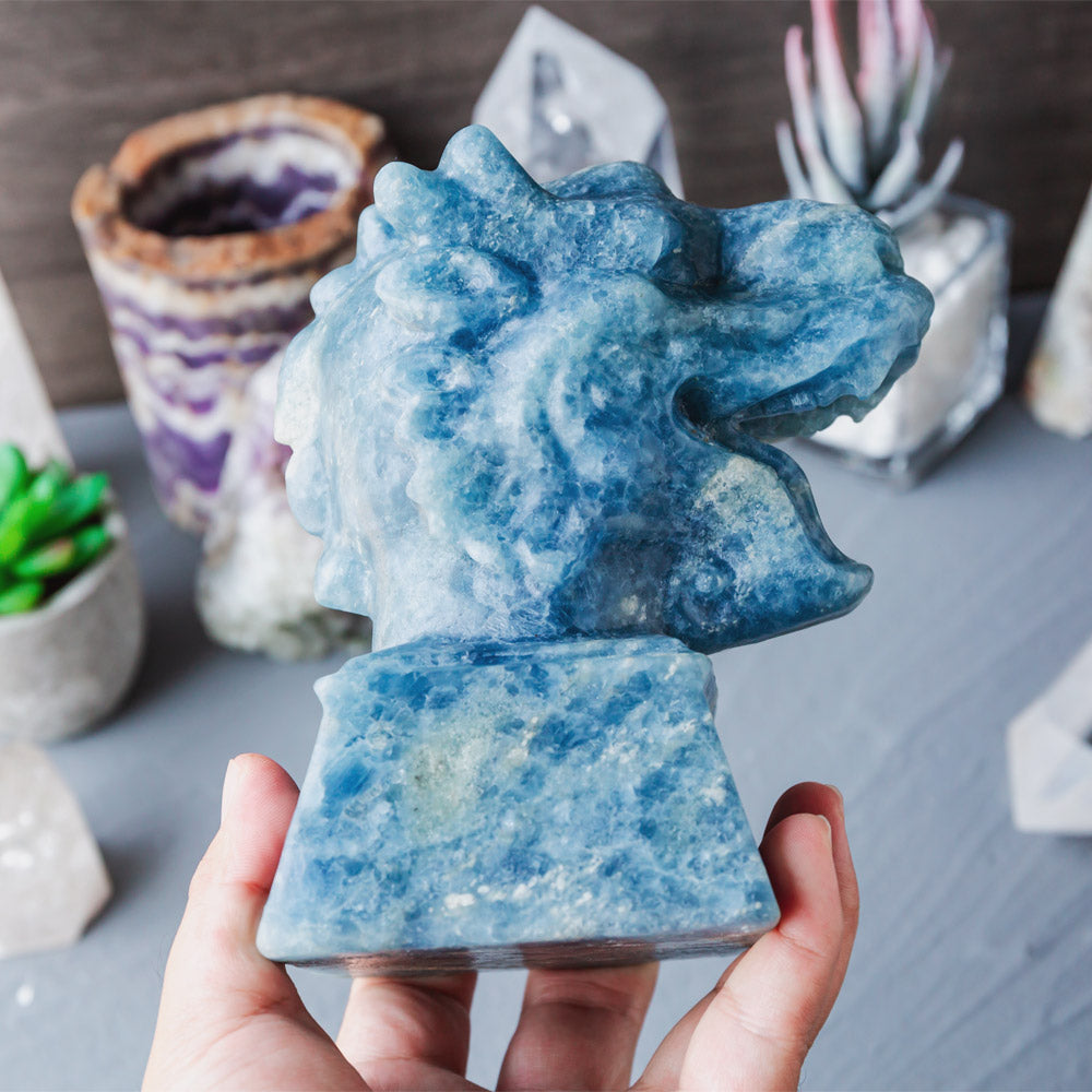 Blue Calcite Dragon Head