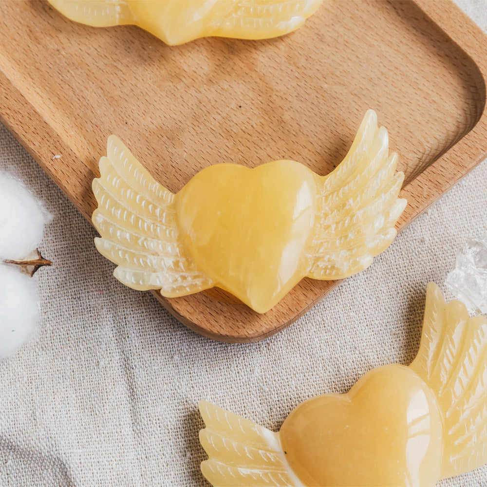 Orange Calcite Heart