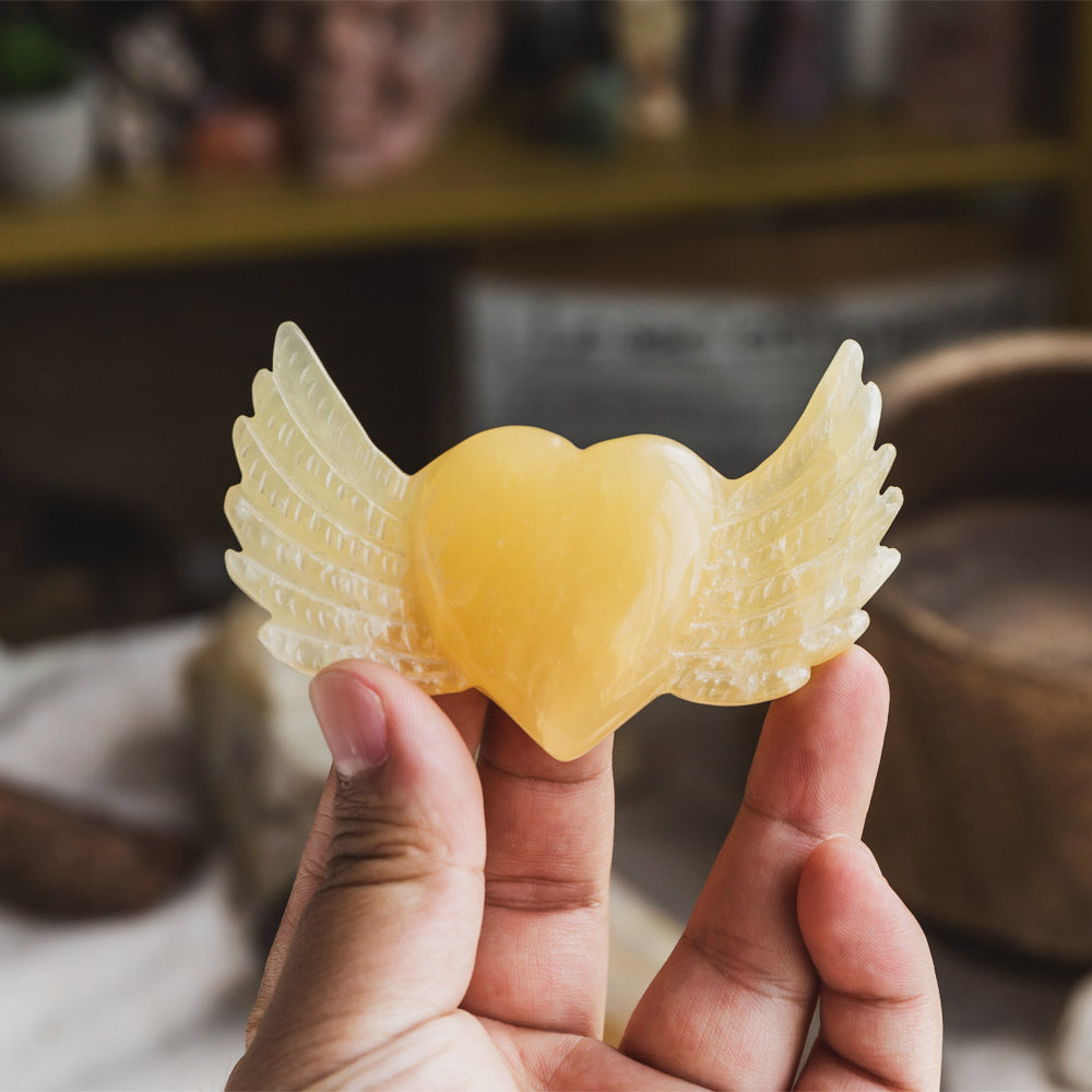 Orange Calcite Heart