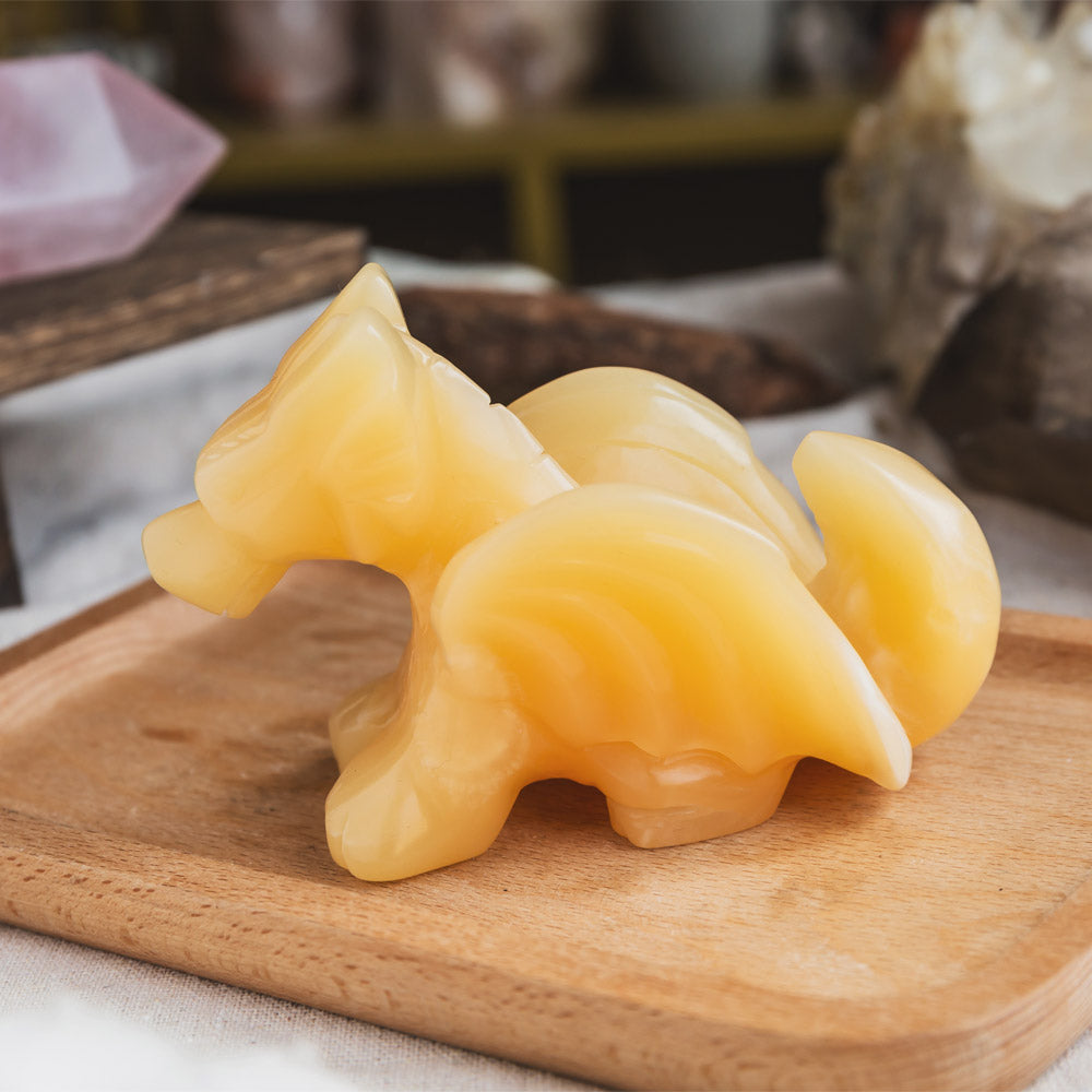 Orange Calcite Flying Dragon