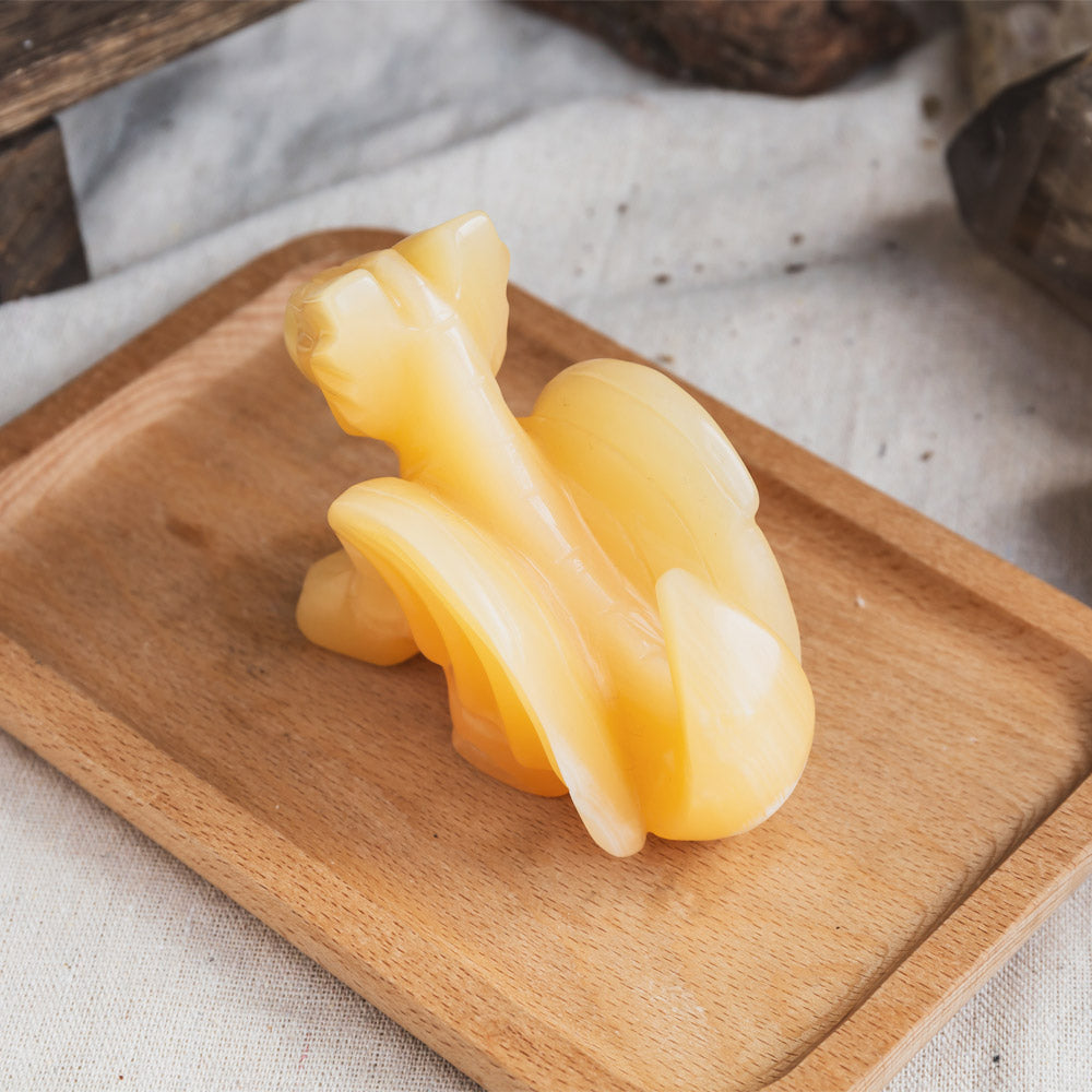 Orange Calcite Flying Dragon