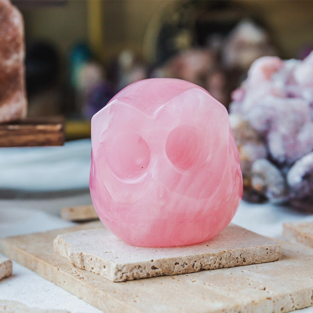 Rose Quartz Jack Skull