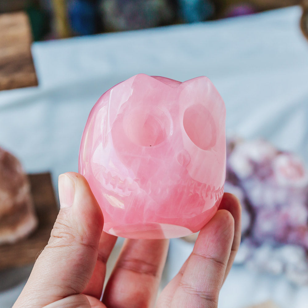 Rose Quartz Jack Skull